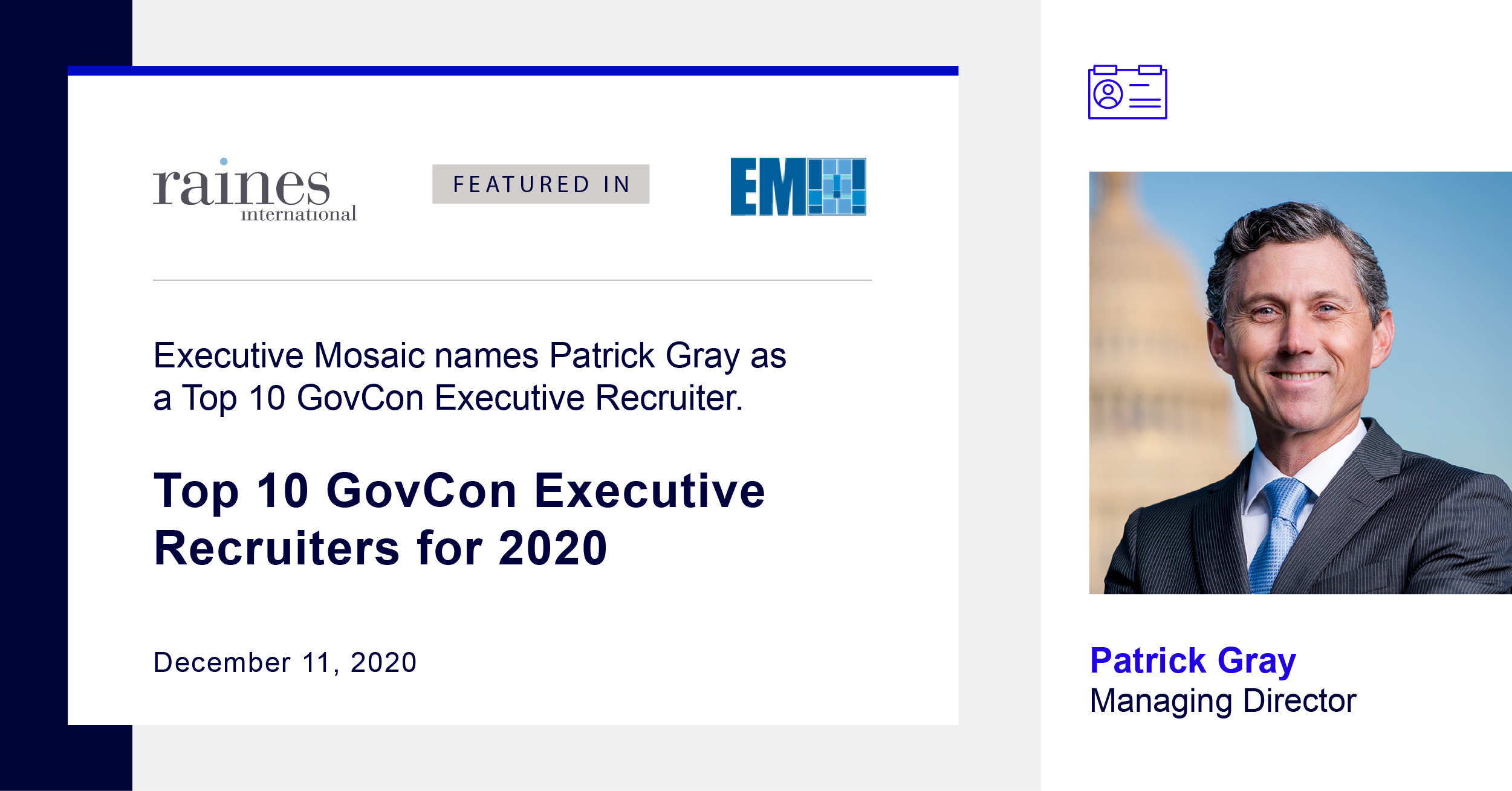 patrick gray executive govcon recruiters 2020 list, headshot image